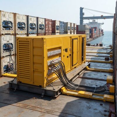 Agregat prądotwórczy dla statków chłodniczych 20 szt. wtyczek do gniazd reefer agregat prądotwórczy 350 kW typu morskiego z silnikiem Diesla do kontenerów chłodniczych