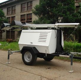 6kw - 8kw Diesel Light Tower Generator , Mobile Light Tower 1000Wx6 Lamps With Trailer