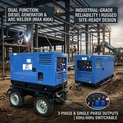 Mobilne podwozie kół spawarka DC Mig 450A spawarka dieslowska generator 500Amperów z podajnikiem drutu